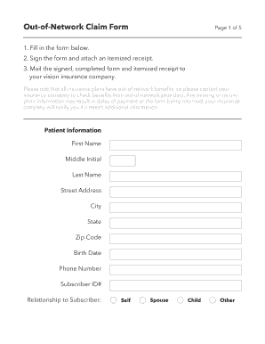 Humana reimbursement form - Out-of-Network Claim Form - dittocom