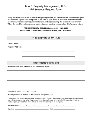 Maintenance Request Form