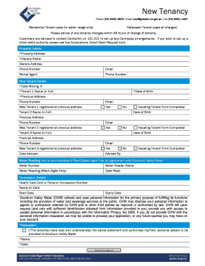 Residential Tenancy Change Notification Form