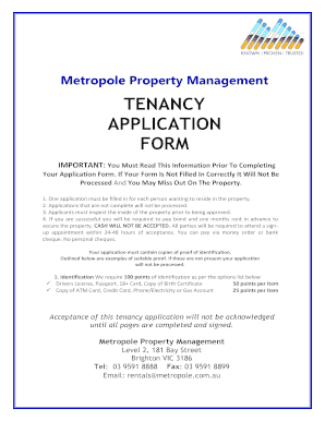 Residential Tenancy Application Form