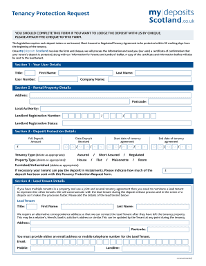 Tenancy Protection Request Form