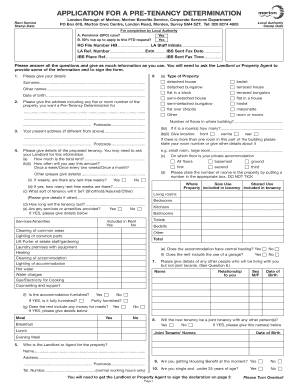 Pre-Tenancy Determination Application