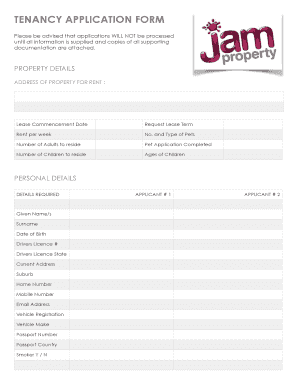 Tenancy Application Form