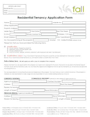Residential Tenancy Application Form