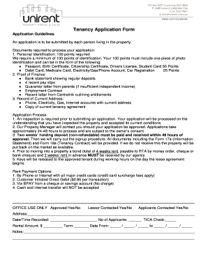 Tenancy Application Form