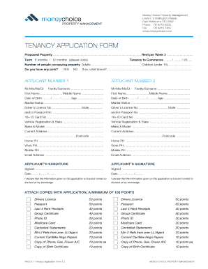 Tenancy Application Form