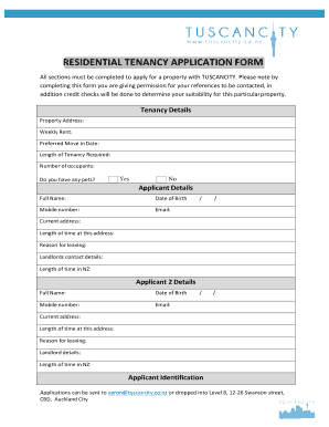 Residential Tenancy Application Form