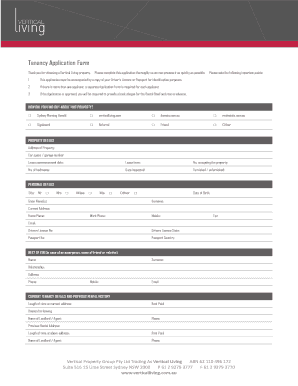 Tenancy Application Form