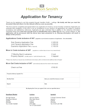 UK Tenancy Application Form