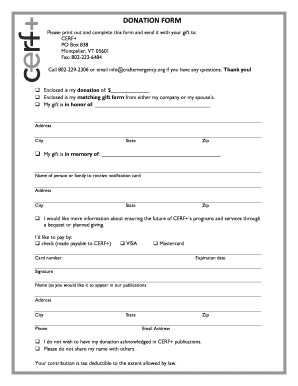 CERF+ Donation Form
