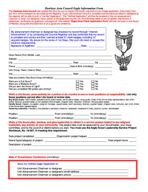 Hawkeye Area Council Eagle Information Form