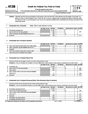 IRS Form 4136 Credit for Federal Tax Paid on Fuels