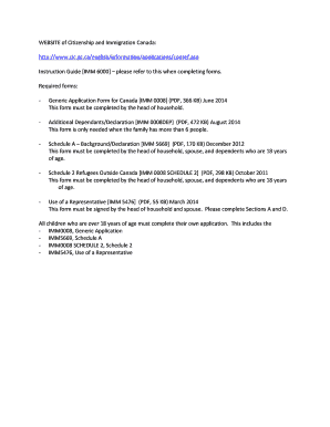 Generic Application Form for Canada