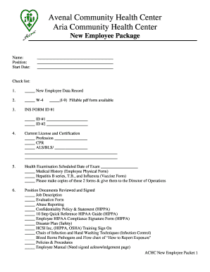 New Employee Package