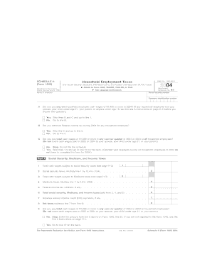 Schedule H (Form 1040) Household Employment Taxes