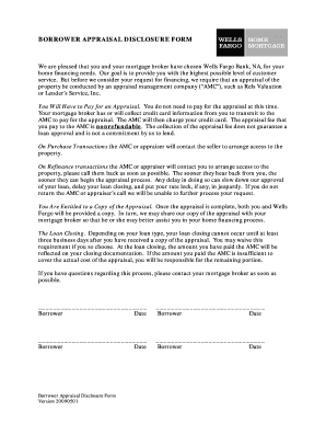 Borrower Appraisal Disclosure Form
