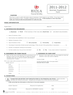 Business Farm Verification Form