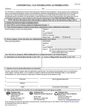 Confidential Tax Information Authorization