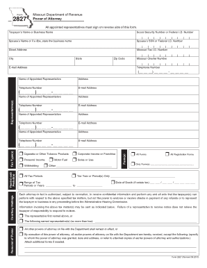 Missouri Power of Attorney Form 2827