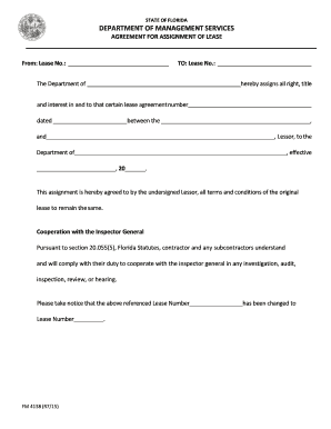 Florida Assignment of Lease Agreement