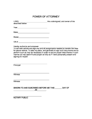 Vehicle Power of Attorney