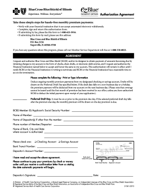 Blue Cross Authorization Agreement
