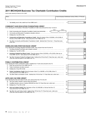 Michigan Business Tax Charitable Contribution Credits Form 4572