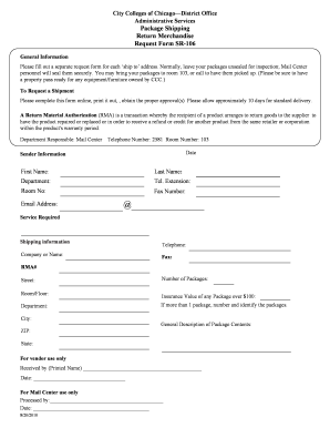 Return Merchandise Request Form