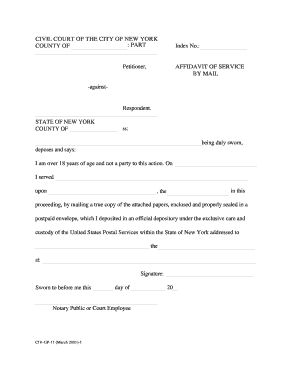 Affidavit of Service by Mail