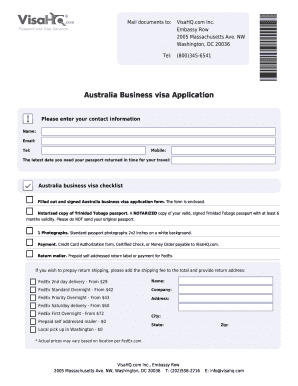 Australia Visa Application for Citizens of Trinidad Tobago. Australia Visa Application for Citizens of Trinidad Tobago