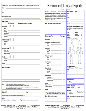 Environmental Impact Report for Pressure Wound Prevention