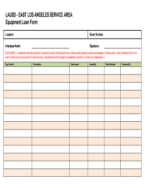 LAUSD Equipment Loan Form