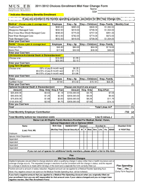2011/2012 Choices Enrollment Mid-Year Change Form