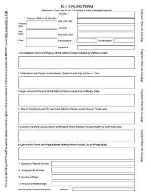 10 + 2 Filing Form