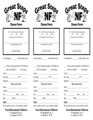 Donation Form for Neurofibromatosis Midwest