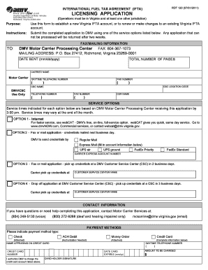 Virginia IFTA Licensing Application