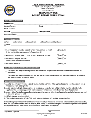 Temporary Use Zoning Permit Application