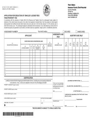 California Vehicle License Fee Deduction Application