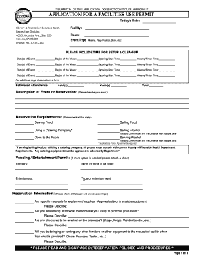 Facility Use Permit Application