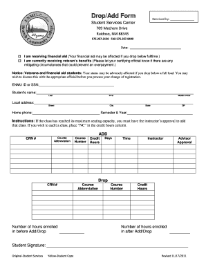 ENMU Drop Add Form