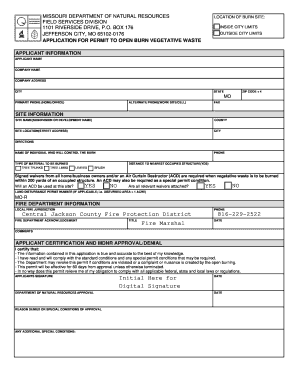 Missouri Open Burn Permit
