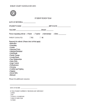 Student Review Team Referral Form