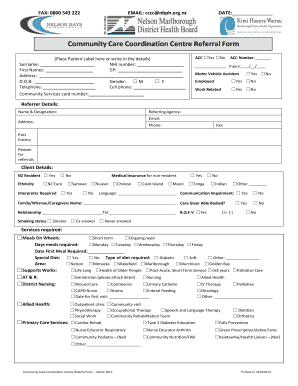 Community Care Coordination Centre Referral Form