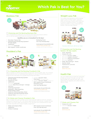 Isagenix Business Pak Enrollment Form