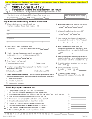 Illinois Form IL-1120 Corporation Income and Replacement Tax Return