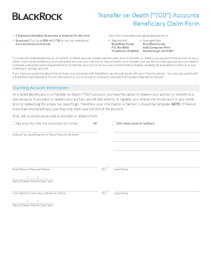 Transfer on Death Beneficiary Claim Form