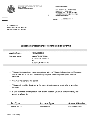 Wisconsin Seller's Permit