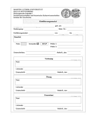 Einführungsmodul Bewertungsformular