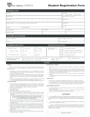 R.A. Gapuz Student Registration Form