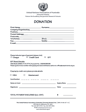 United Nations Association Donation Form